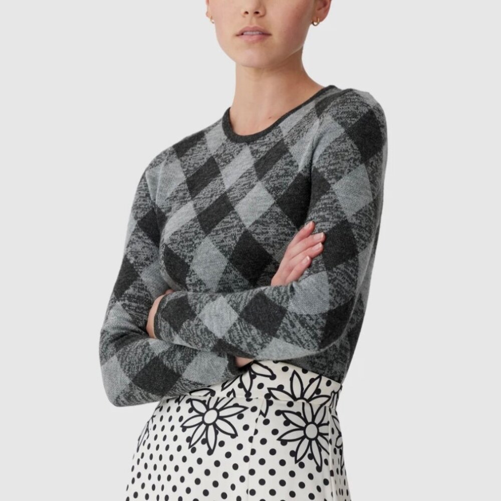 Keepsake Knit Argyle Sweater Top